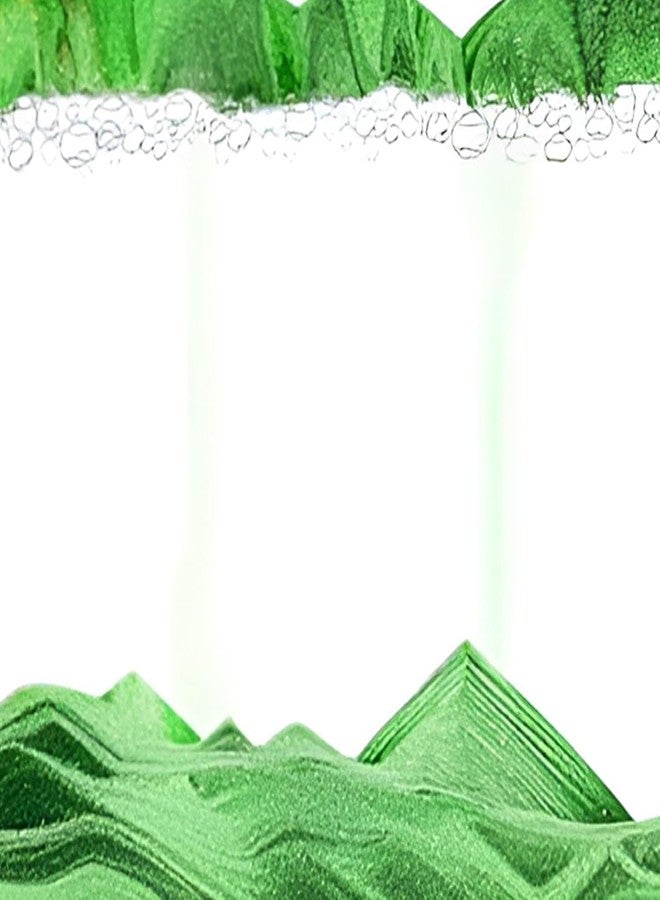 NestPlay Moving Sand Art, 3D Liquid Motion Deep Sea Sandscape Color Quicksand Decor, Round Glass Flowing Sand Art Sandscapes Picture, Relaxing Desktop Home Office Work Decor, 7 inch Green - Image 4